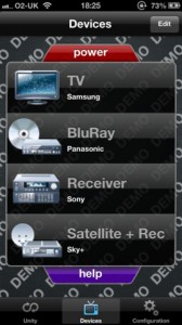 Screenshot der Gear4 Unityremote App