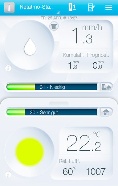 Netatmo App mit regenmesser