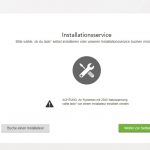 Hinweis auf den Installationsservice