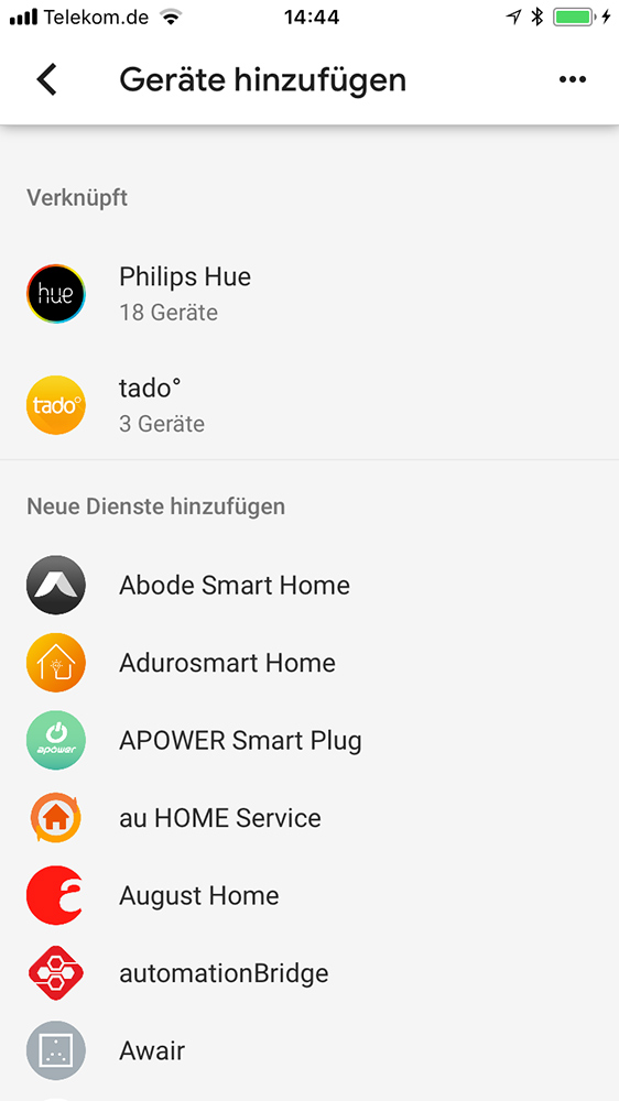 Smarthome Geräte hinzufügen in Google Home