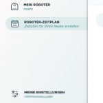 Hauptmenü der Neato-App