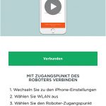 Smartphone mit dem Neato D7 verbunden