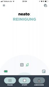 App-Ansicht während der Reinigung