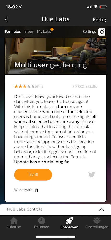 Philips Hue Geofencing für Mehrpersonenhaushalte