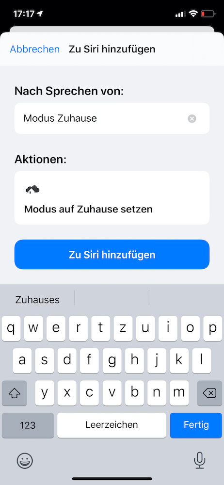 Homee Sprachsteuerung mit Siri