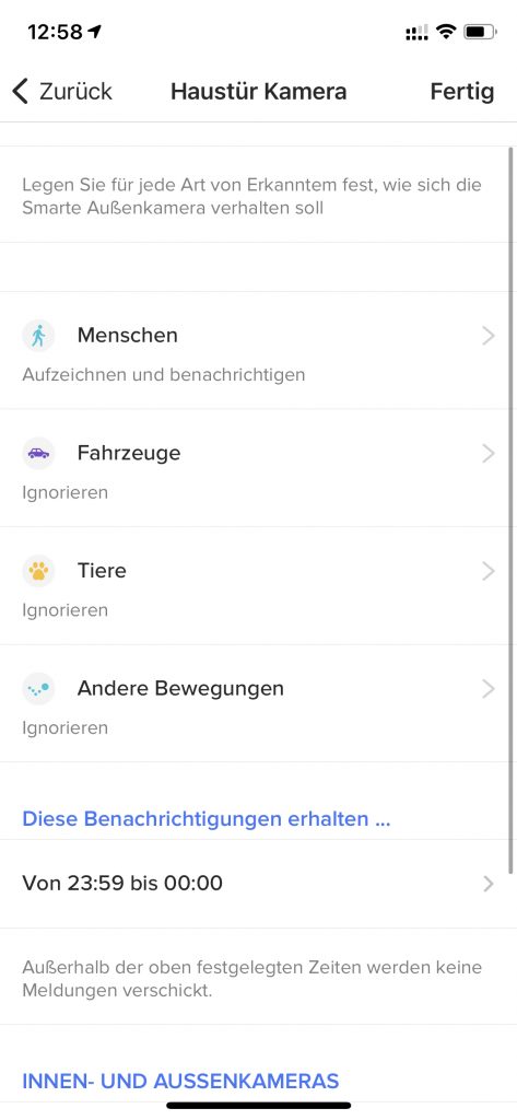 Netatmo Security: App Screenshot