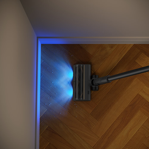 Dreame R20: Die blauen "Scheinwerfer" sollen Schmutz besser sichtbar machen