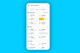 Home Assistant Dashboard auf einem Smartphone – Smart-Home-System im Überblick