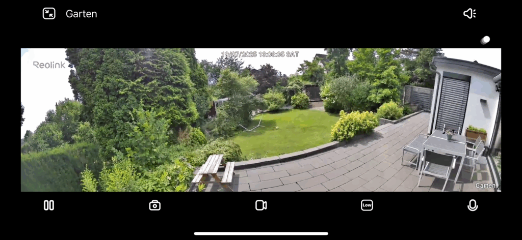 Screenshot: Testaufnahme der Reolink Elite Floodlight