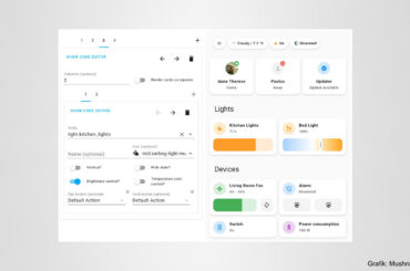 Screenshot: Dashboard für Home Assistant