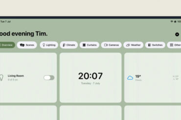 HomeView HomeKit-Dashboard auf einem iPad mit Widgets für Licht, Kameras und Wetter