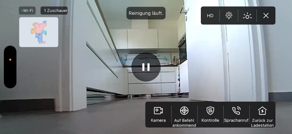 Screenshot Ecovacs Deebot X12S App: Überwachungsfunktion