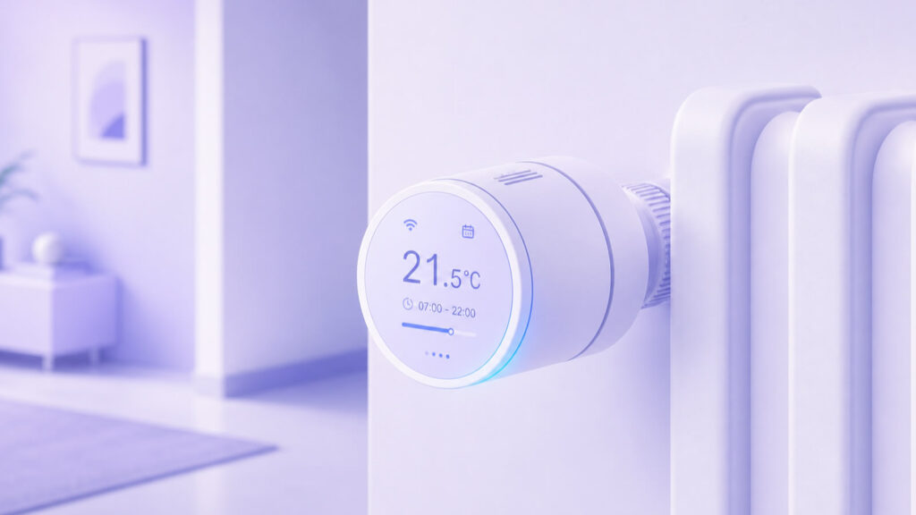 Heizkosten senken (Illustration eines smarten Thermostats)