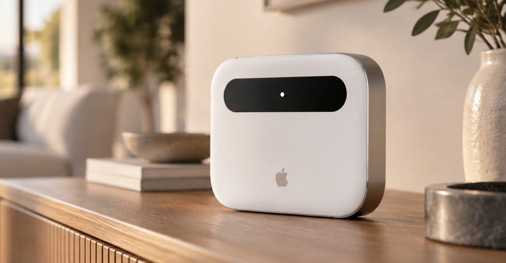 KI generierte Illustration: So könnte eine mögliche Smart Home Kamera von Apple aussehen