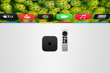 Foto des Apple TV 4K 2026 vor einem Fernseher