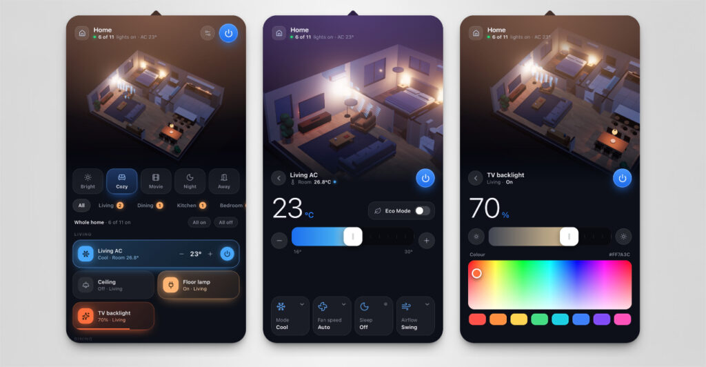 House Control: Smart Home als 3D-Modell in der Mac-Menüleiste